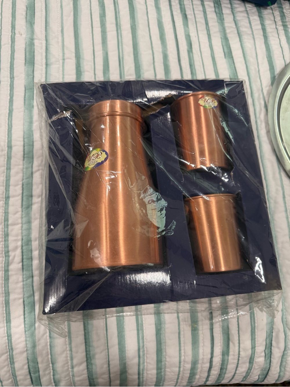 Copper Pitcher and Tumblers Set - Metallic Copper Home Kitchen Drinkware